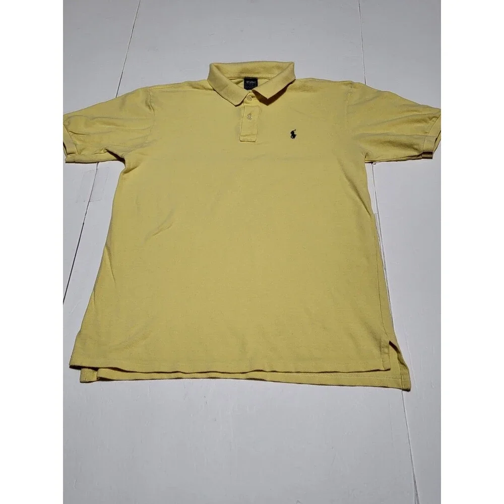 (#L2) Polo Ralph Lauren Collared Short Sleeve Shirt Yellow Size Large